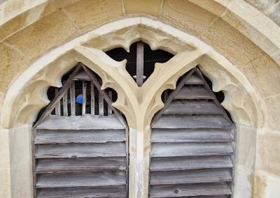 New stonework - belfry window