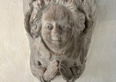 St Mary's Church Linton Corbel with hands